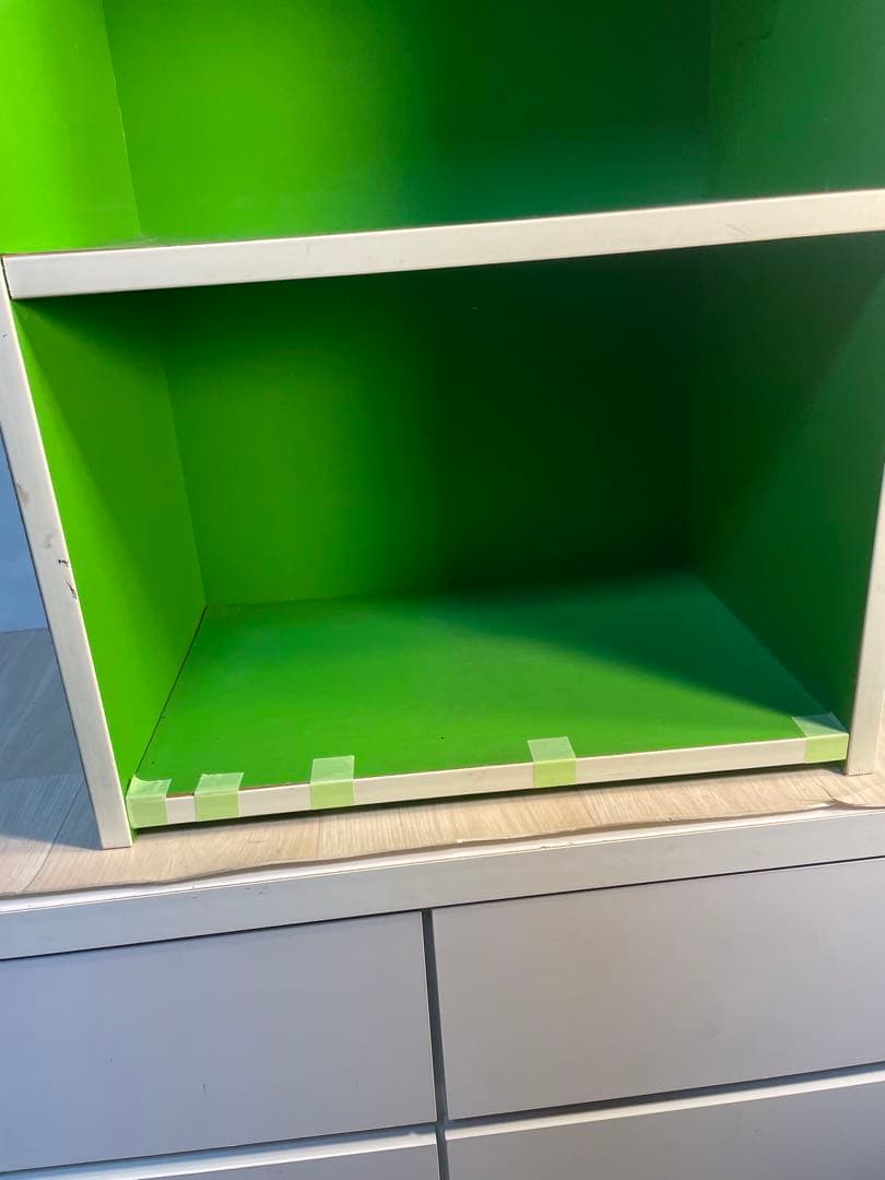 昭和レトロ　カラーボックス　3段 収納棚 本棚　グリーン　レトロポップ　当時物