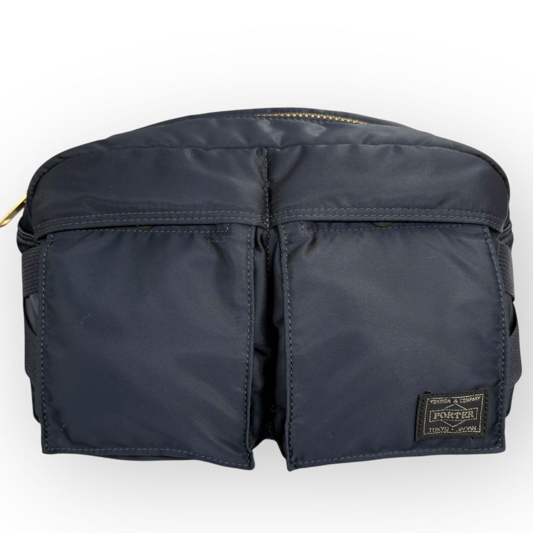 【未使用級・現行】PORTERポーター タンカー ウエストバッグ アイアンブルー
