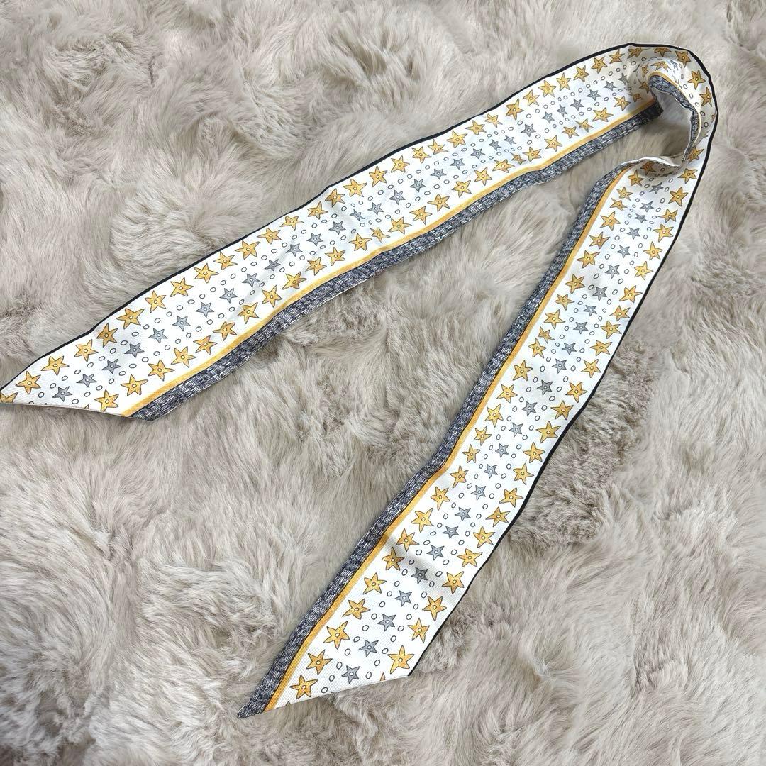 綺麗！Christian Dior ディオール ミッツァスカーフ 星柄 シルク製の