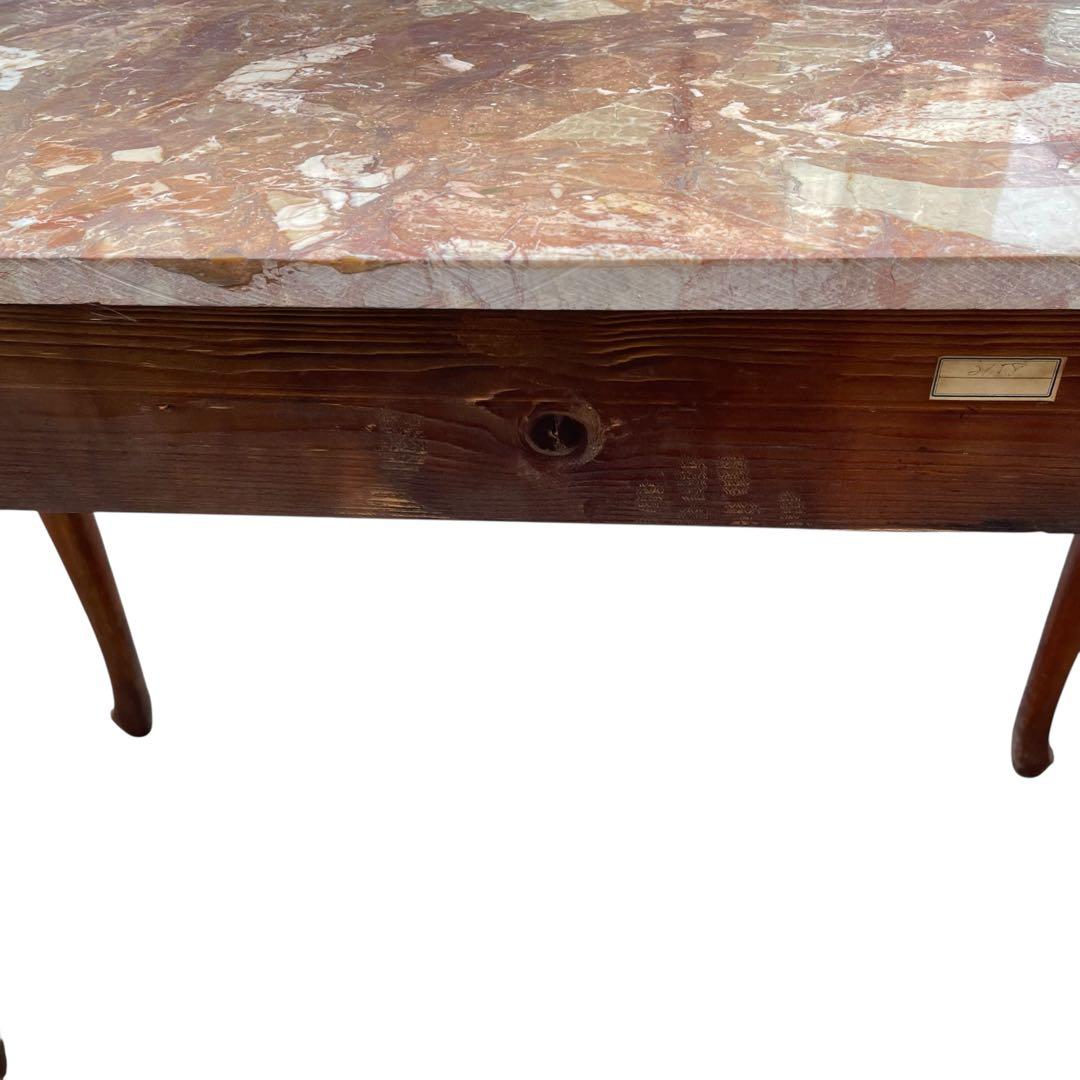 イタリア製 アンティーク調 大理石 サイドテーブル 猫脚 コンソール