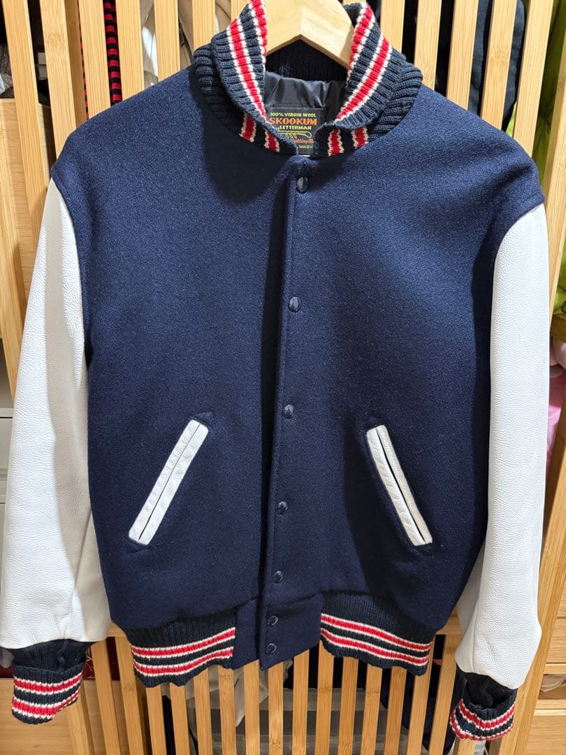 スクーカム スタジャン USA製 ネイビーホワイト M 36 正規美品