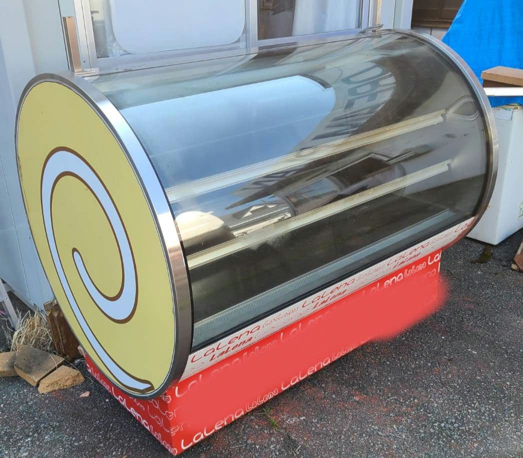 円筒形冷蔵ショーケース ガラス ステンレス製