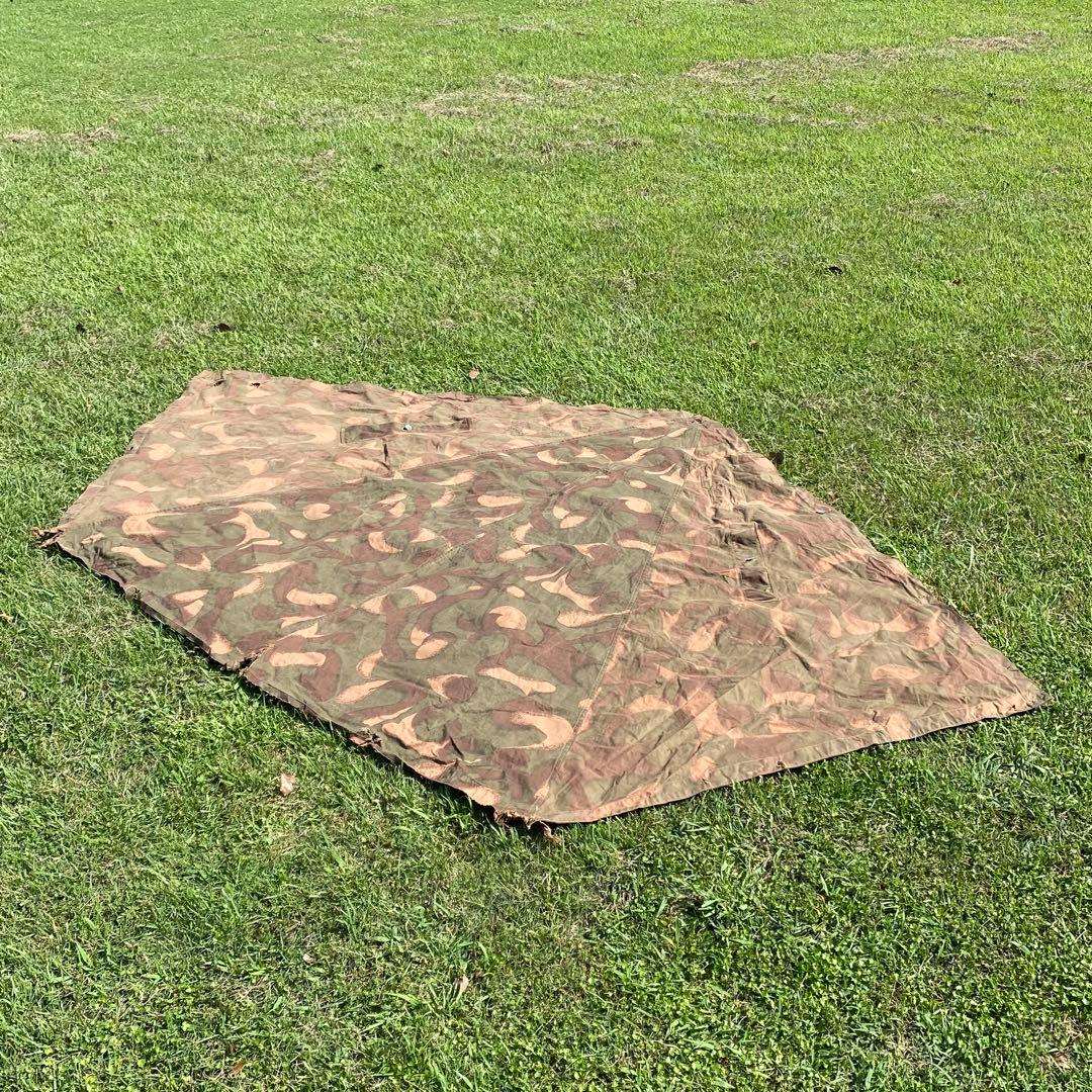 【ダメージ大】ハンガリー軍　軍幕　ポンチョ　１枚③　 迷彩　ハリケーンカモ