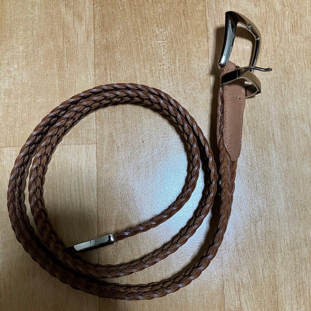 MBハイエンドレザーメッシュベルト（シルバー） ヌメ革/S