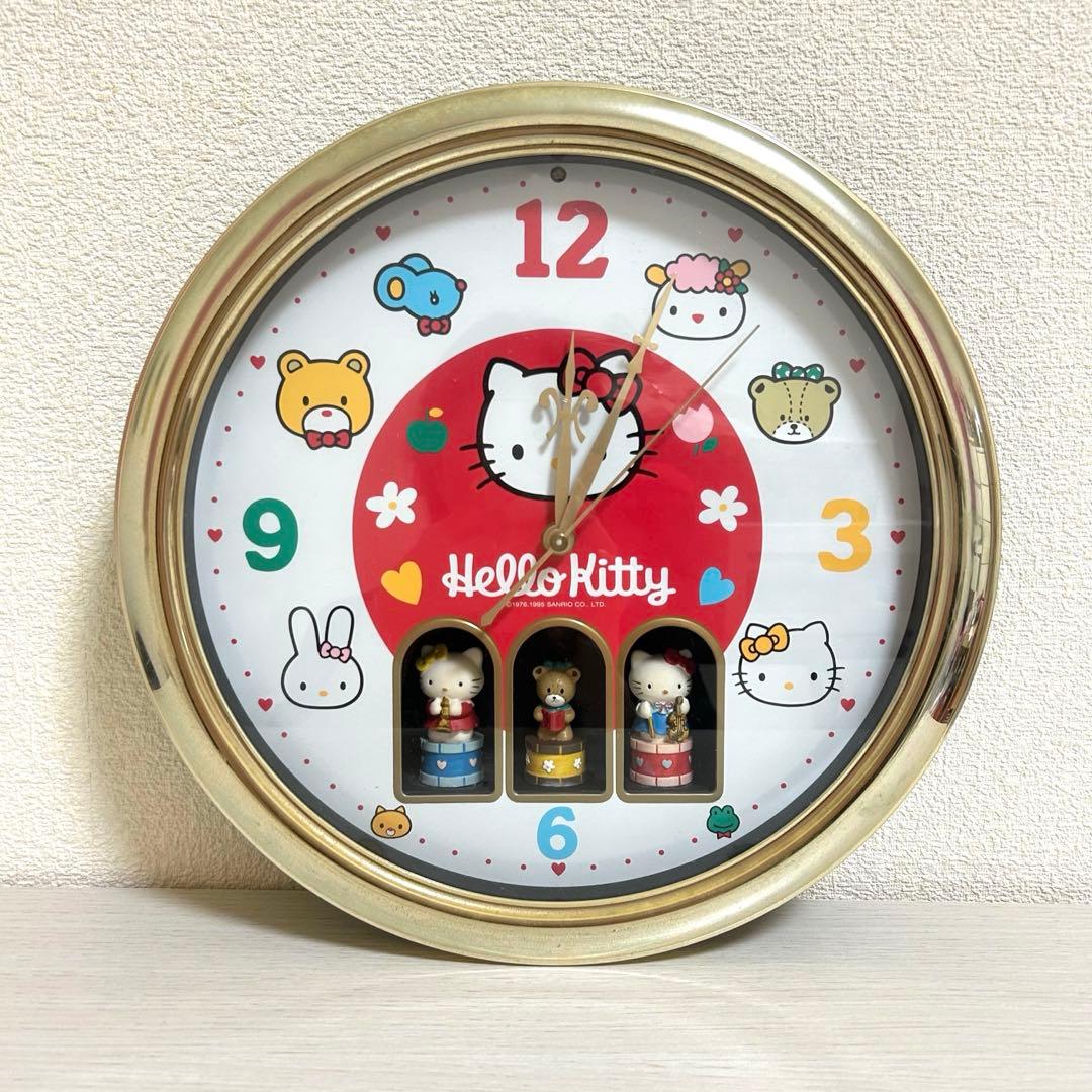 サンリオ キティちゃん 掛け時計 からくり時計 レトロ 1995年 - メルカリ