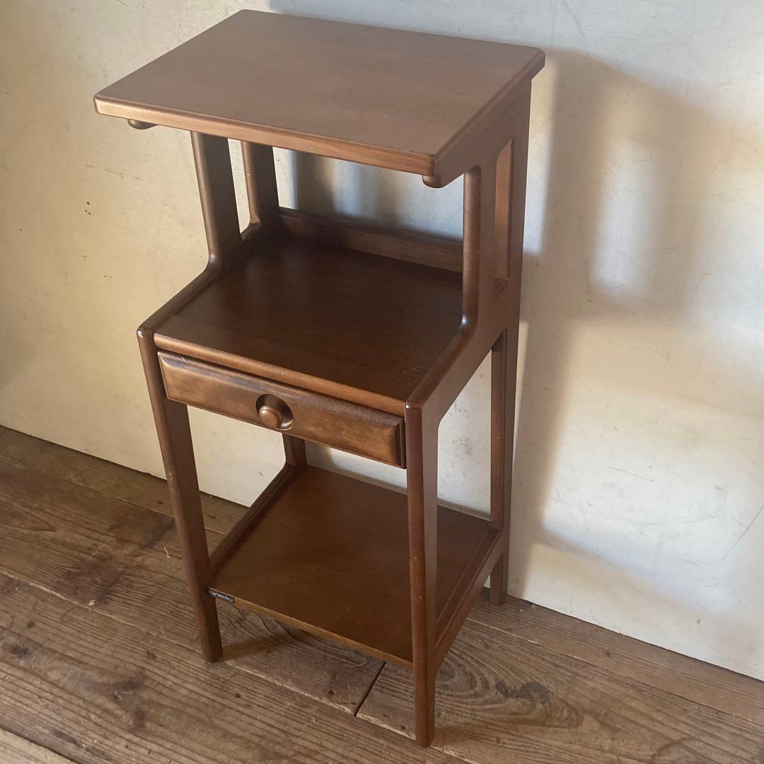 オールド カリモク ヴィンテージ 電話台 ディスプレイ コンソール 飾り棚