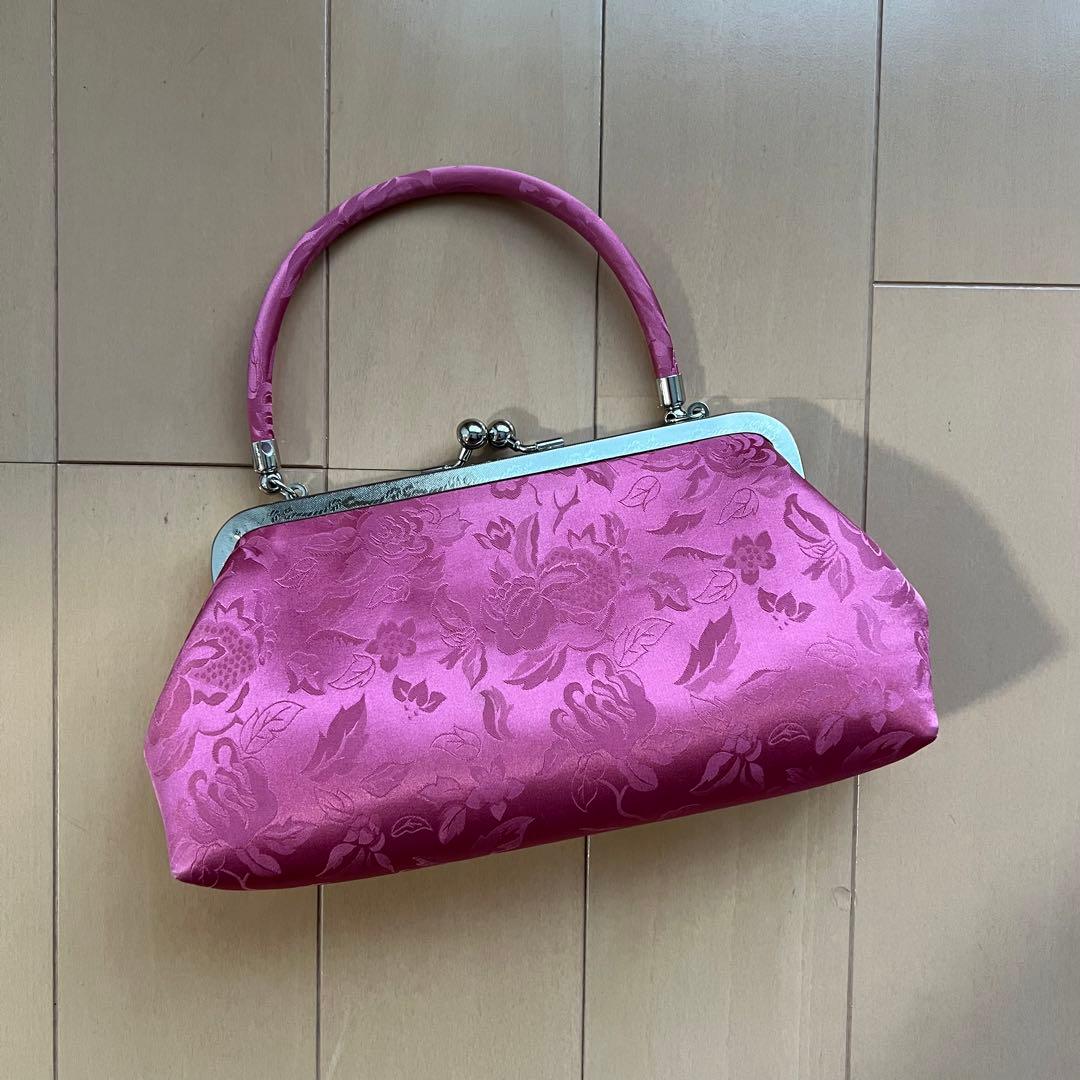 り*ん様 室内着用のみ ほぼ新品 チマ チョゴリ シルク 絹 ピンク系 バッグ付