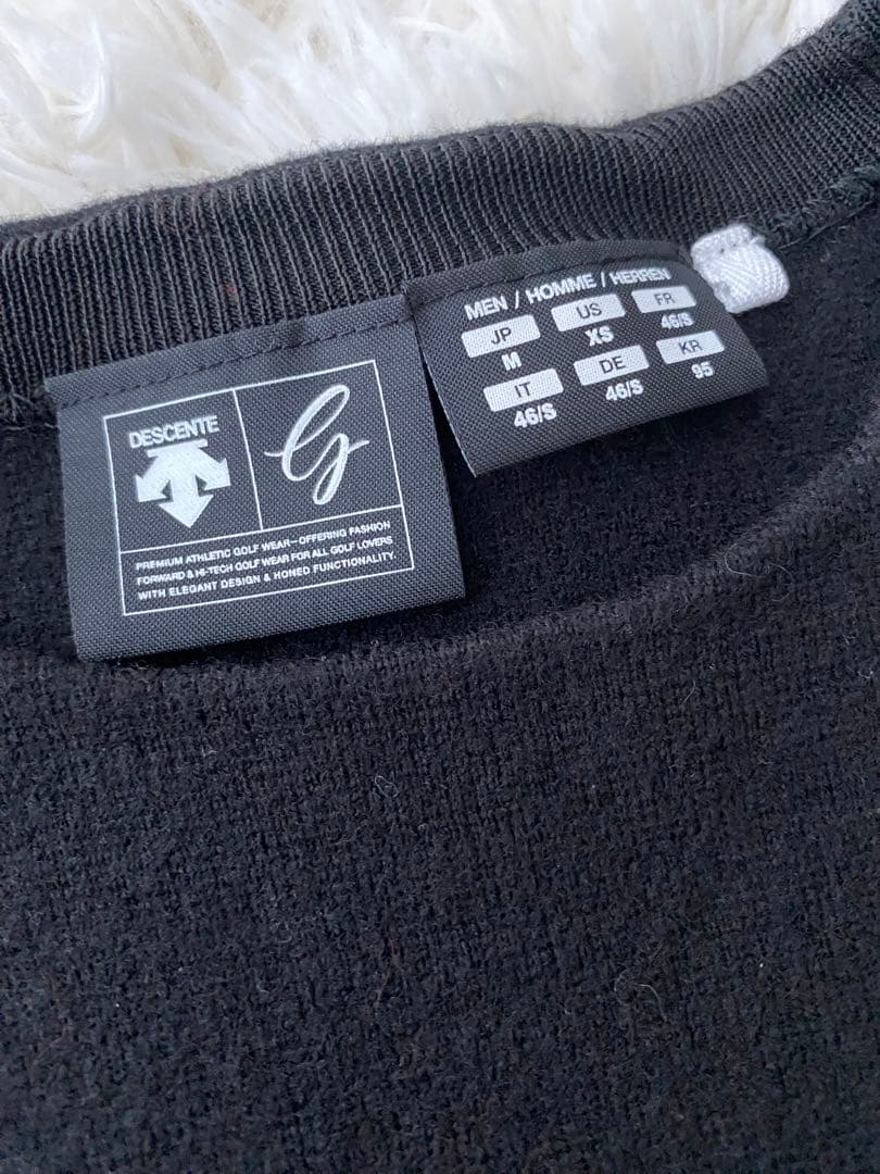 デサントゴルフ Mサイズ ニット 黒色 ゴルフウェア 長袖ニット