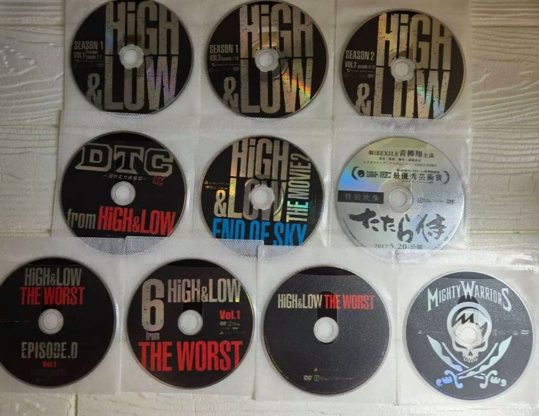 HiGH&LOW 　ハイ&ロー　シリーズ　DVD 全18巻セット レンタル