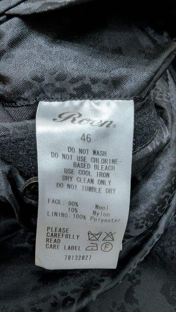 ROEN ロエンメルトン Pコート ライダース ジャケット 46