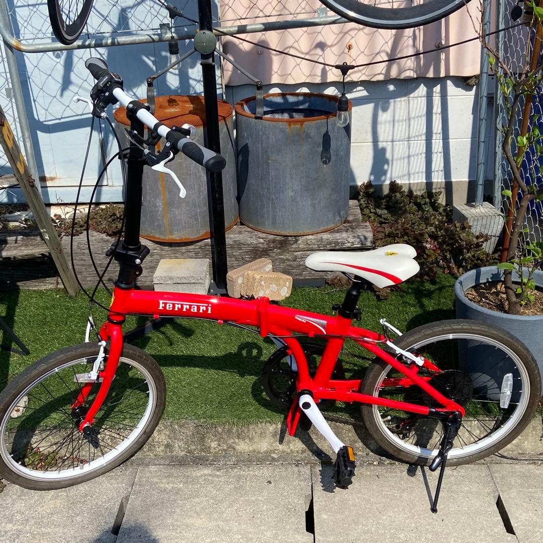 美品⭐️フェラーリ　折りたたみ自転車　20インチ　レッド