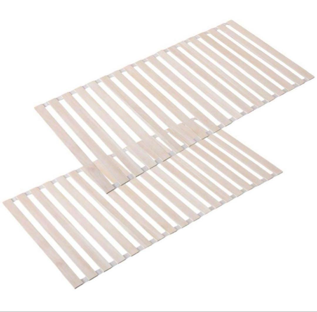 【新品】すのこベッド 折りたたみロール式シングル すのこマット 桐 2個セット