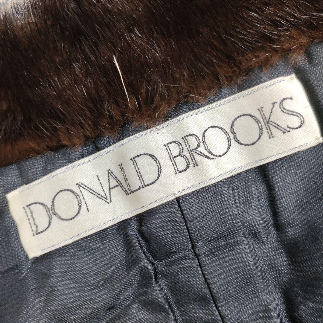 美品　毛皮　ファーショール　ミンク　大判　ダークブラウン　フック掛け　ポケット有