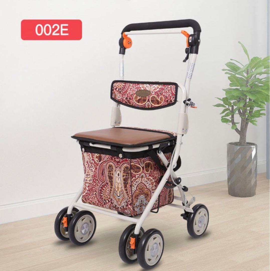 高齢者向けショッピングカートカー シルバーカー 折りたたむ (002E握り制動)