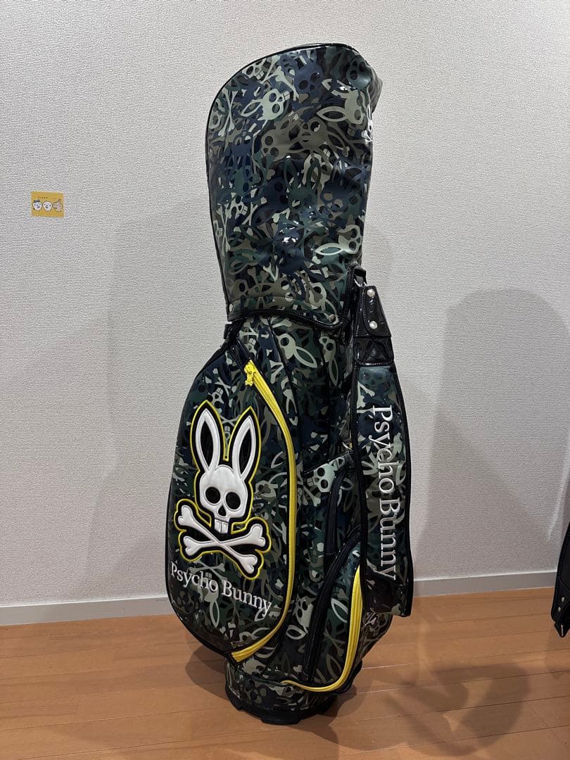 Psycho Bunny キャディバッグ 迷彩柄 スカルデザイン 9.5型