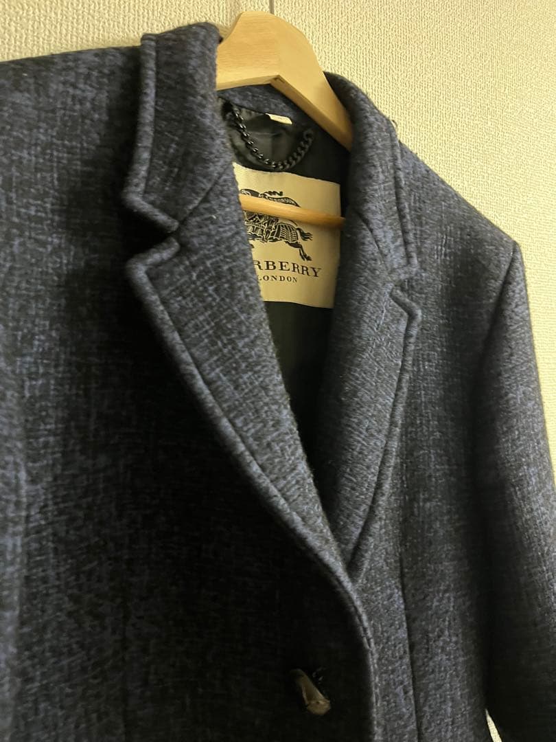 近代モデル Burberry バーバリー ダークブルー チェスターコート