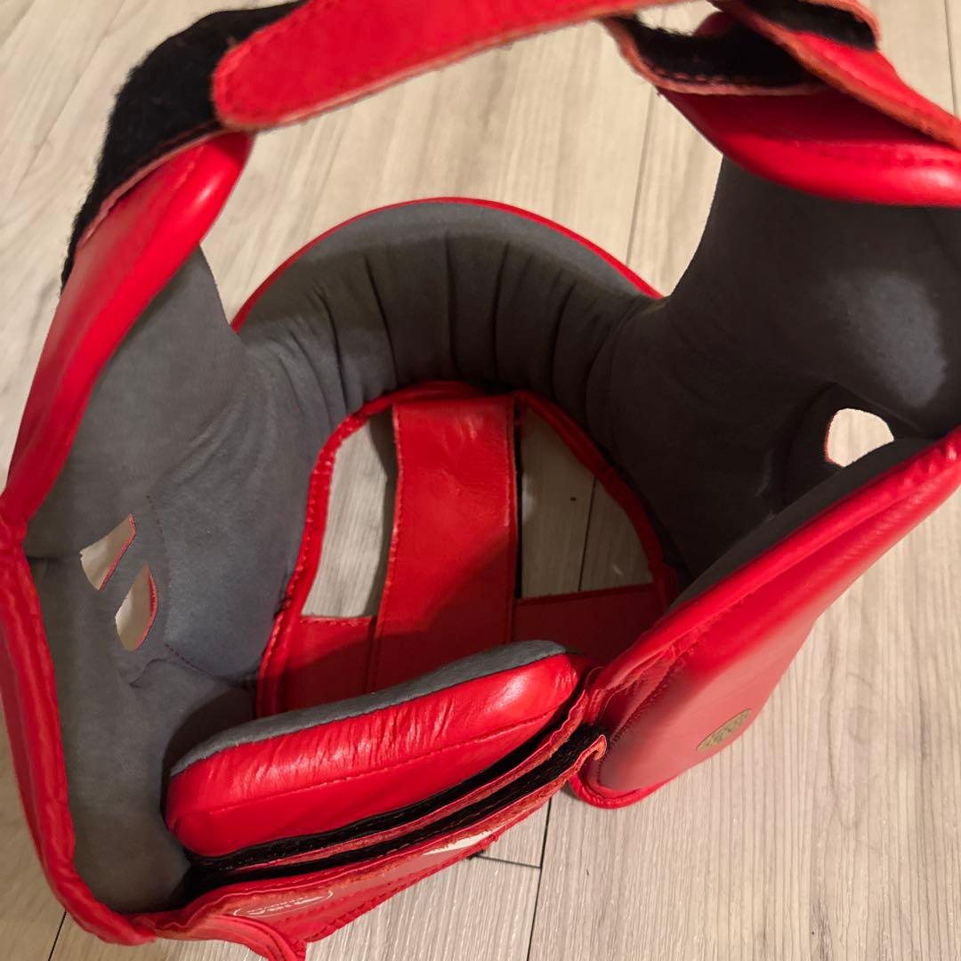 adidas 赤 ヘッドギア サイズSボクシングJABF公認シール付