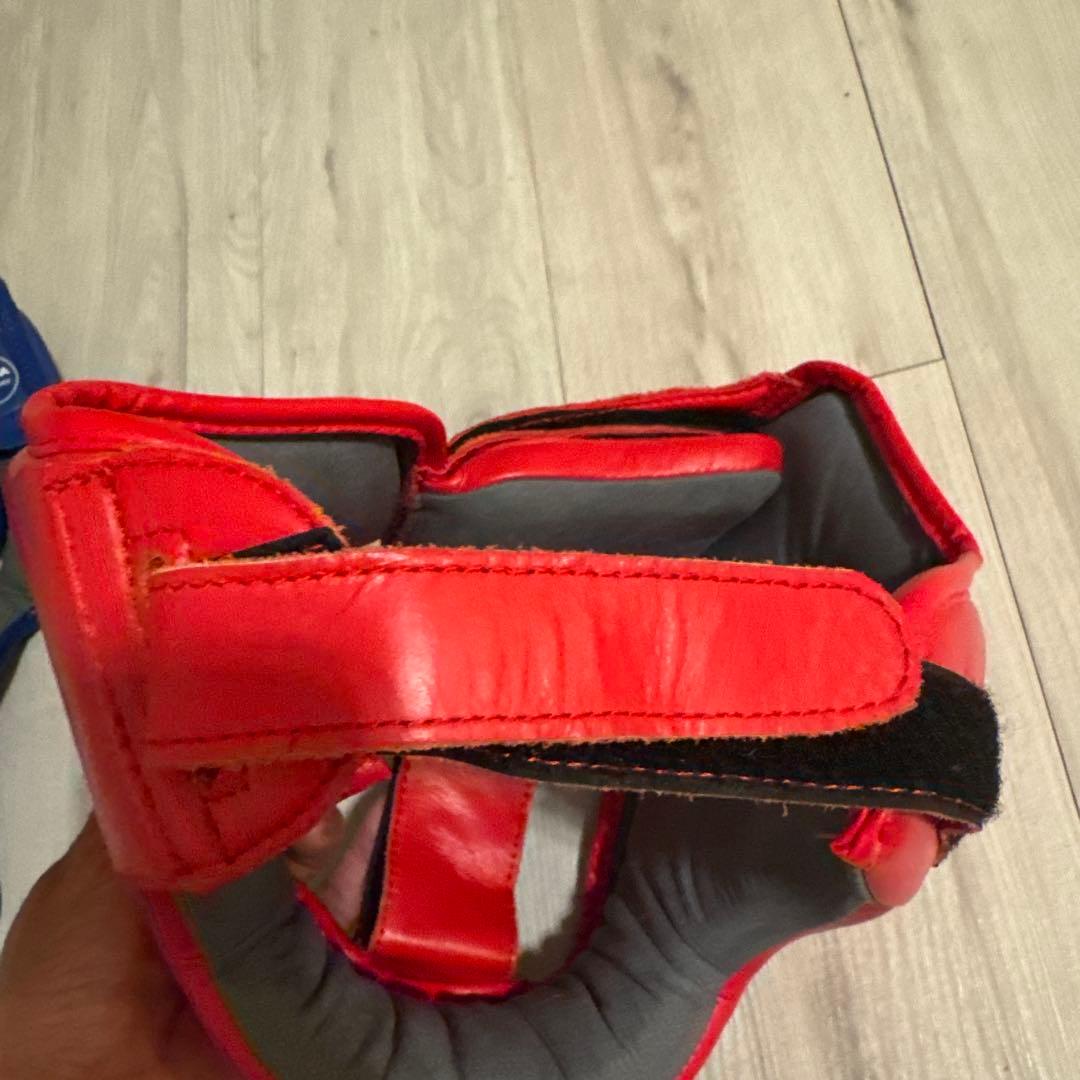 adidas 赤 ヘッドギア サイズSボクシングJABF公認シール付