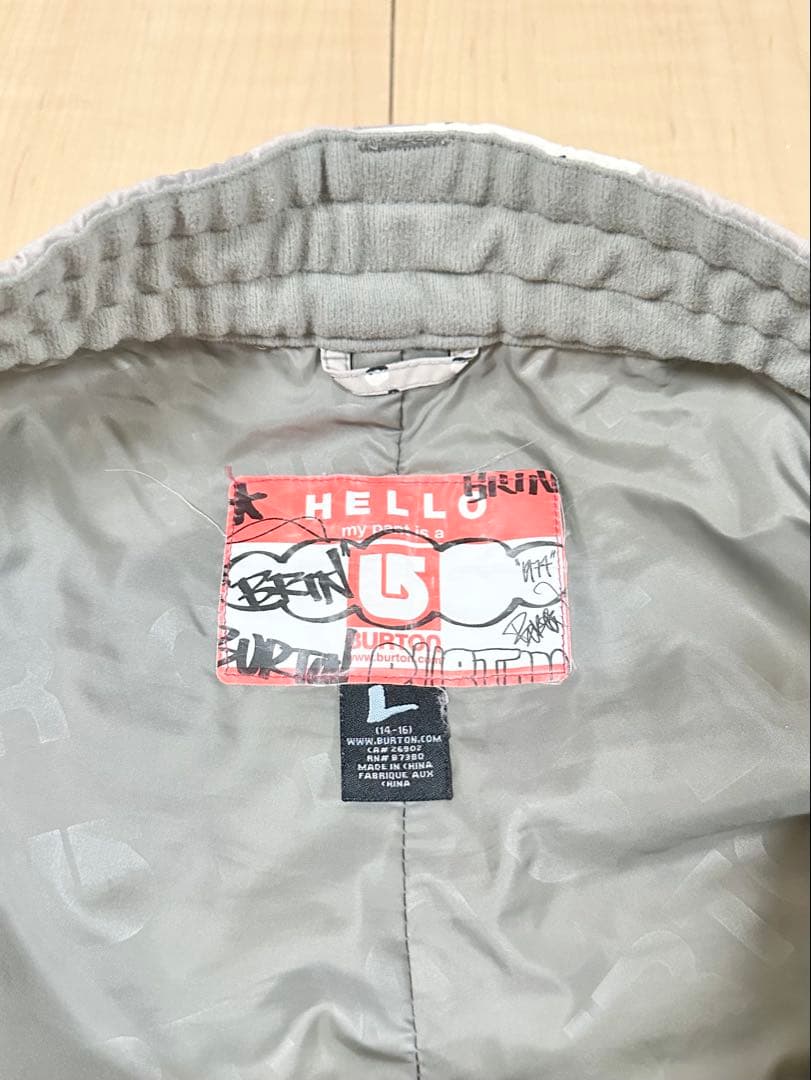 バートン スノーボード キッズ ウェア 上下セット セットアップ 迷彩 Lサイズ
