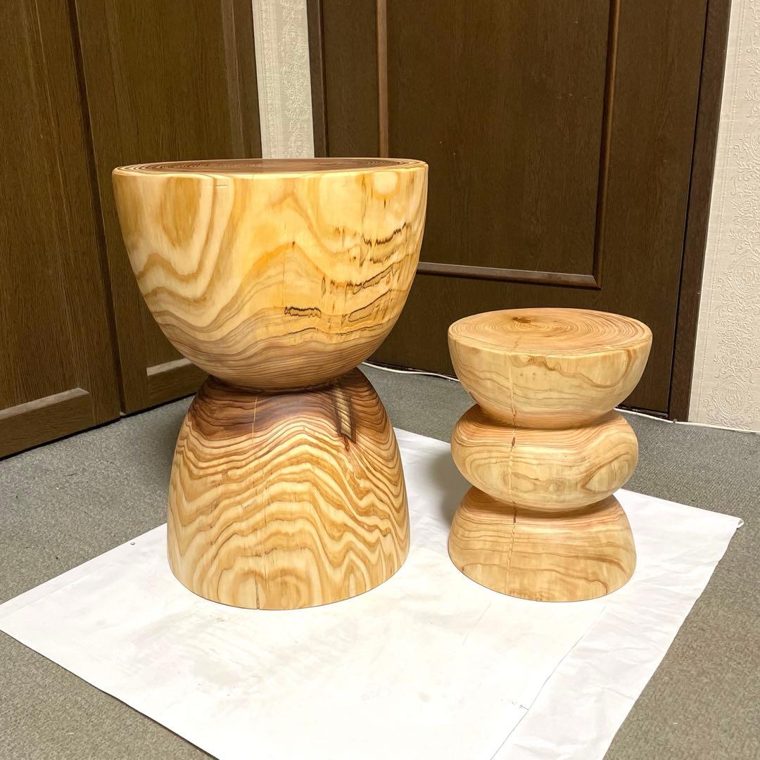 丸太　スツール　sonehoz ナチュラルウッド2個セット