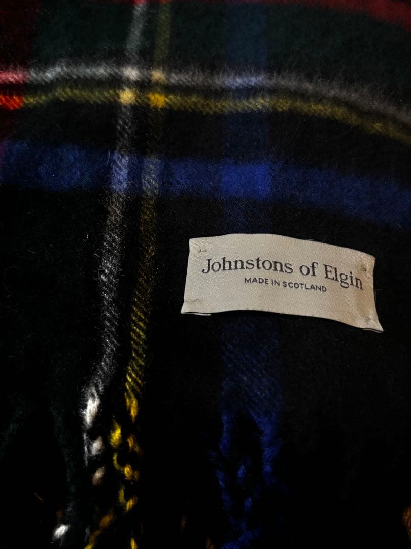 Johnstons of Elgin カシミアストール　ブラックスチュアート