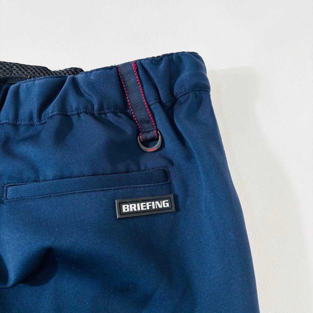 775 美品✨ブリーフィング スリムストレッチパンツ XL ネイビー 3Dロゴ