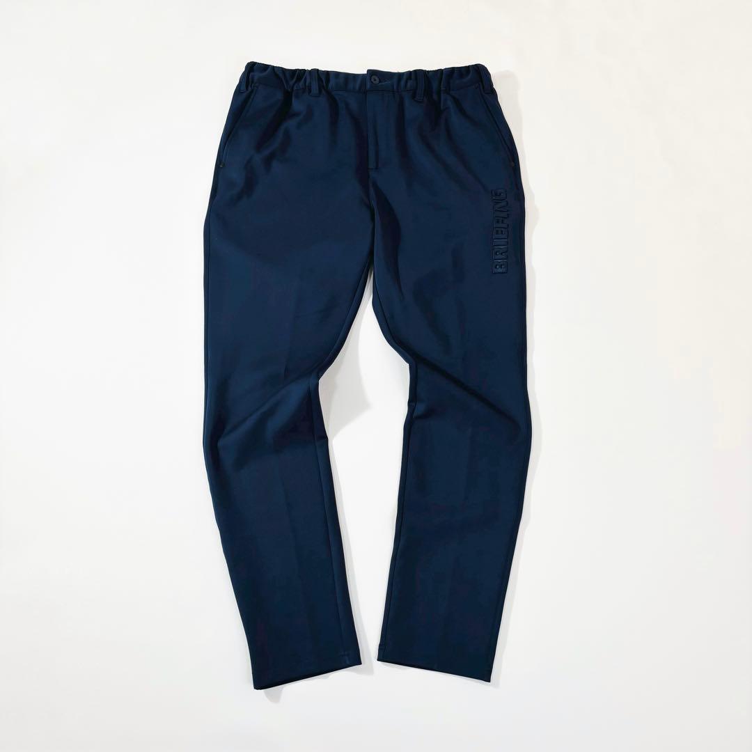 775 美品✨ブリーフィング スリムストレッチパンツ XL ネイビー 3Dロゴ