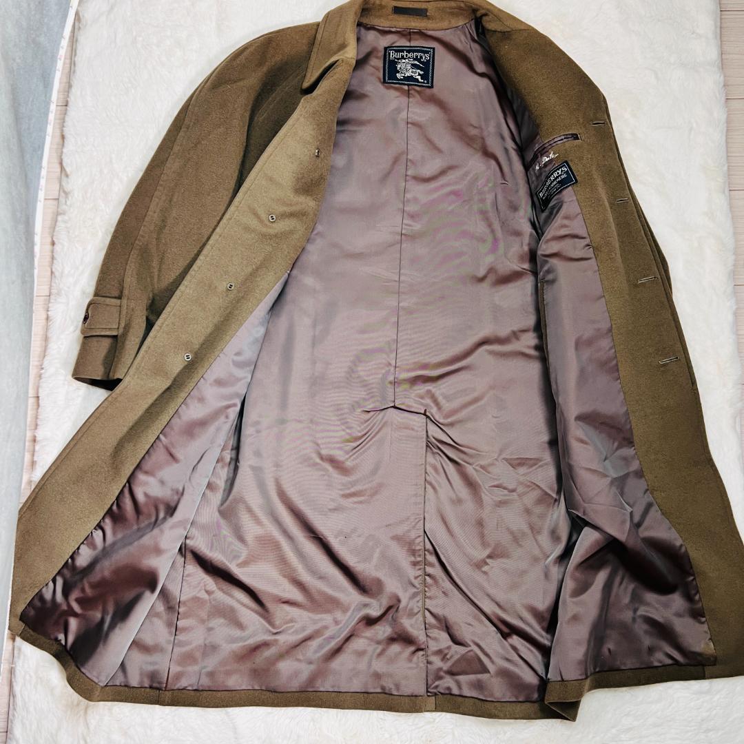 バーバリー】ステンカラーコート カシミア M 着丈102 ブラウン
