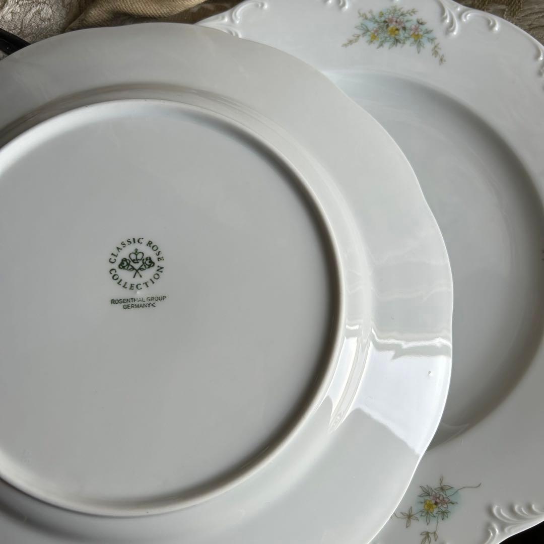 ドイツ製ROSENTHAL Catherine繊細なレリーフ花束プレート大皿5枚