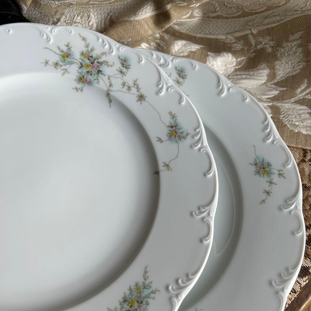 ドイツ製ROSENTHAL Catherine繊細なレリーフ花束プレート大皿5枚