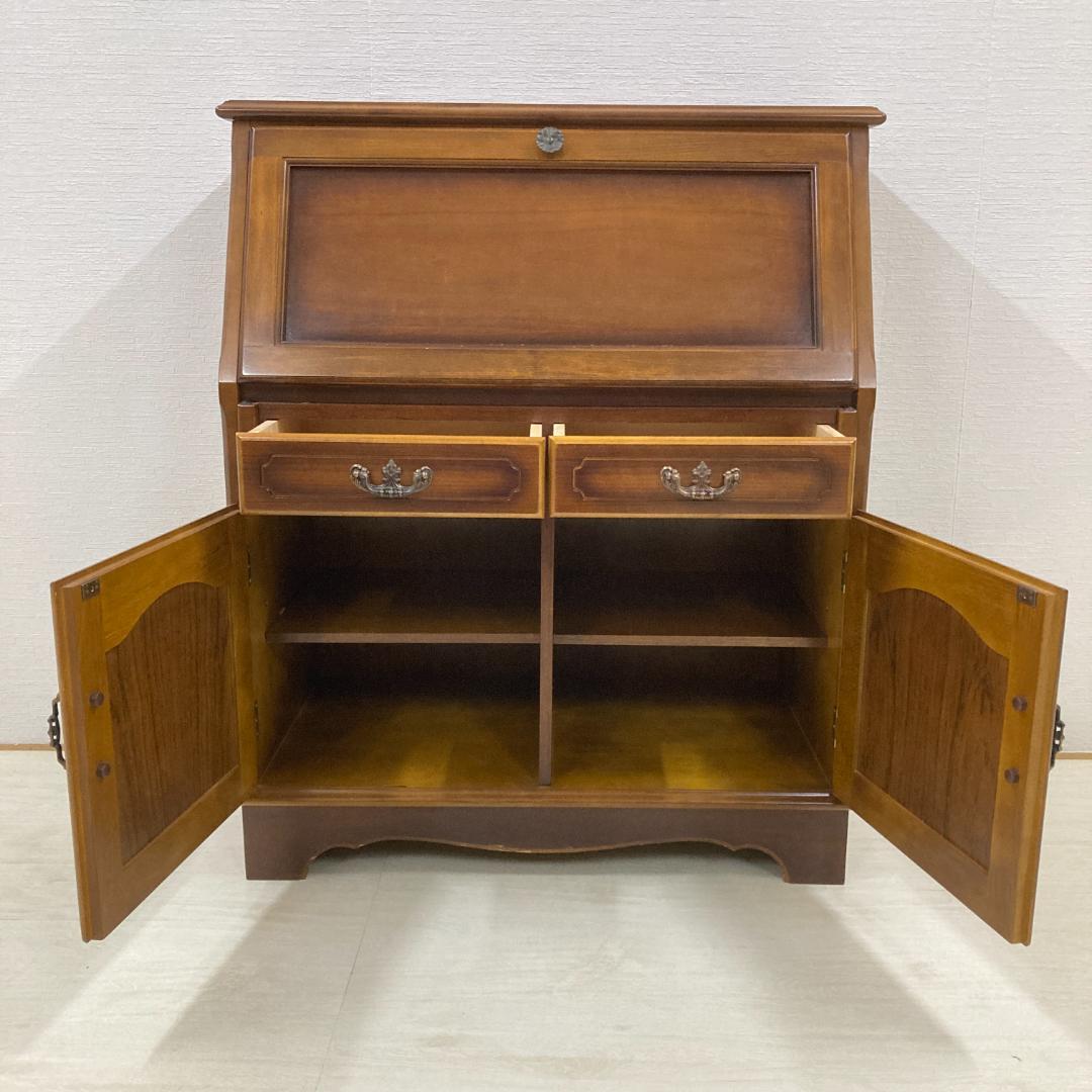 【オールドカリモク】コロニアル　ライティングビューロー　デスク　机　昭和レトロ