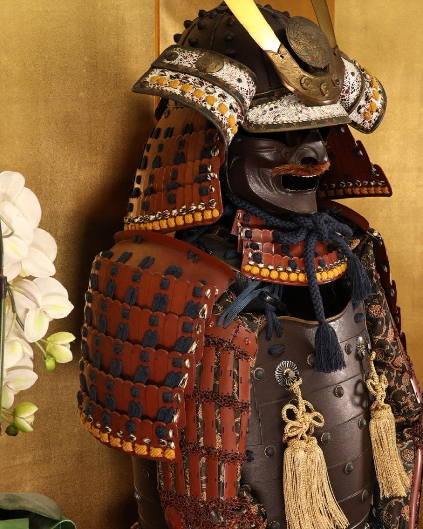 BLACK　BY01　甲冑　具足　着用鎧　龍日輪前立　鎧櫃付き　等身大　現