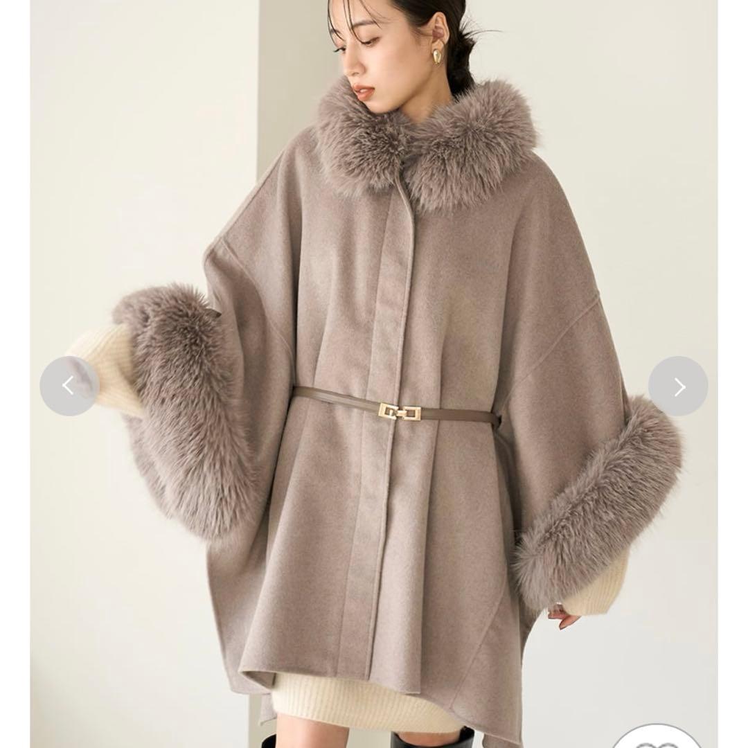 スナイデル　snidel ファー付きミドルケープコート