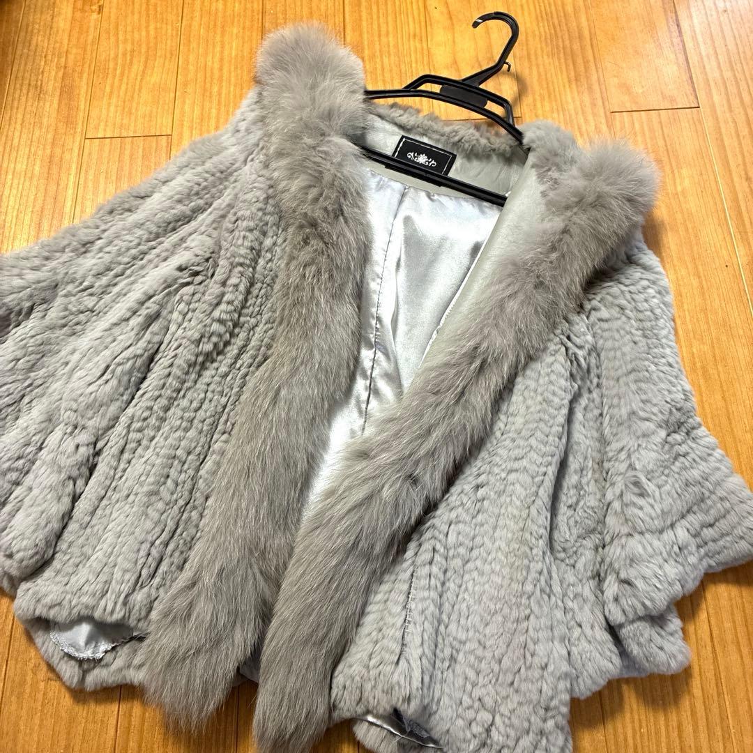 GRACE CONTINENTAL レッキス フォックスファー ポンチョ毛皮