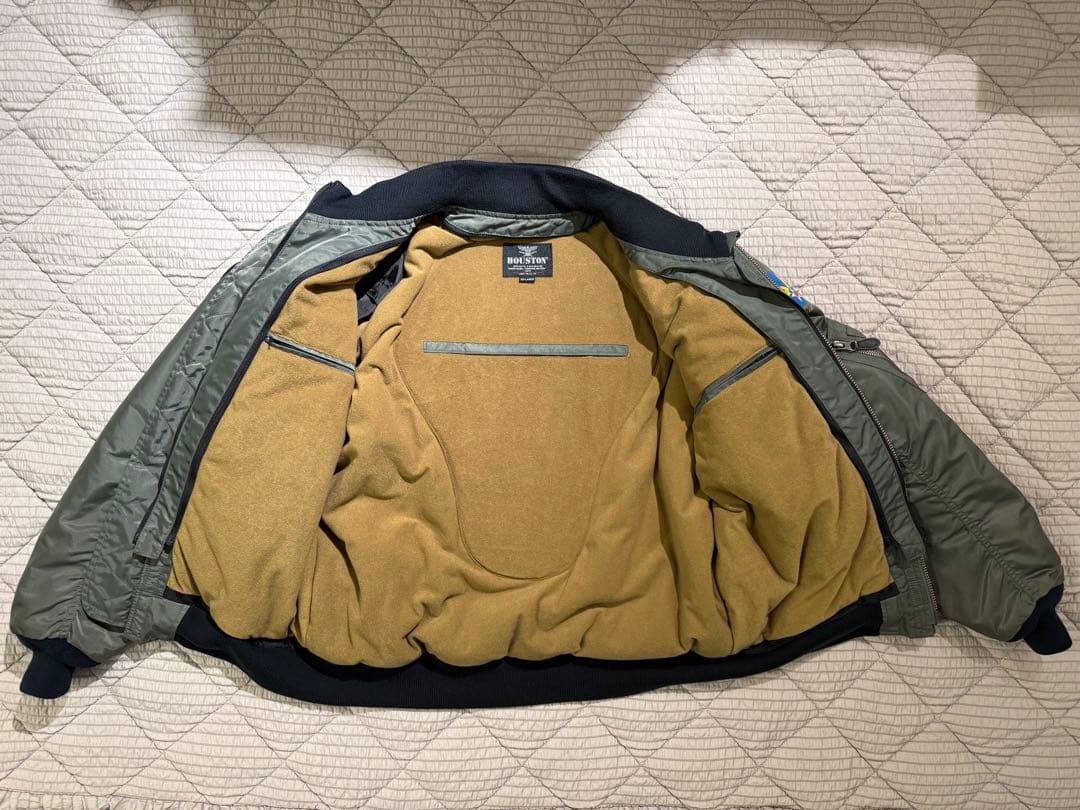 HOUSTON MA-1 バイクジャケット オリーブグリーン