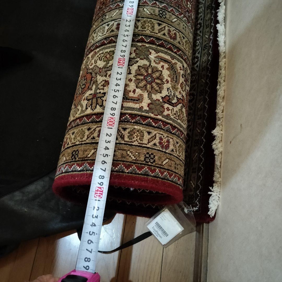 未使用タグ付き！高級 手織り ペルシャ絨毯 207×287cm