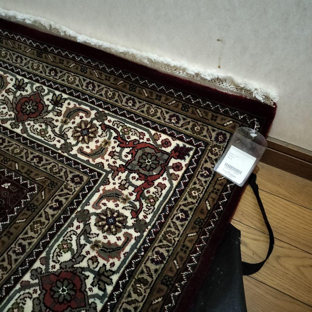 未使用タグ付き！高級 手織り ペルシャ絨毯 207×287cm