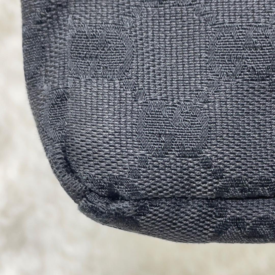 グッチ ボデイバッグ レザー ブラック GGキャンバス ウエストポーチ フラッペ