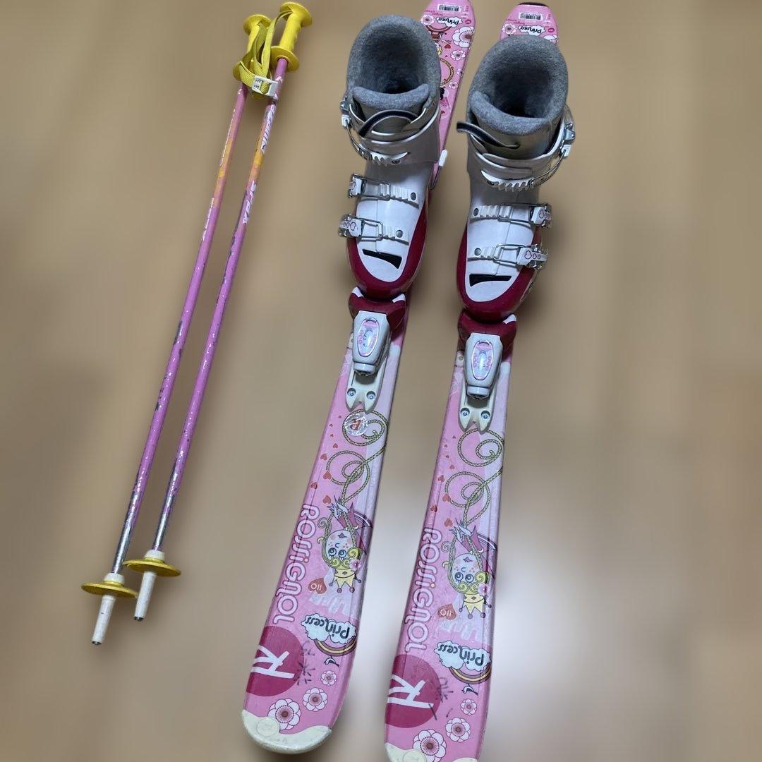 ロシニョール　スキー板　3点セット　ブーツ　ストック　21.5 255 ピンク