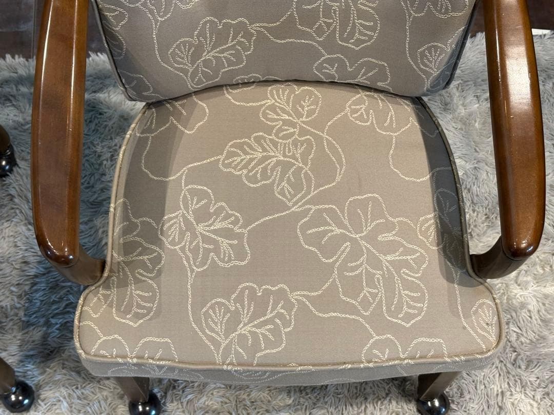 ①カリモク　karimoku アームチェア　アンティーク　ヴィンテージ SZ