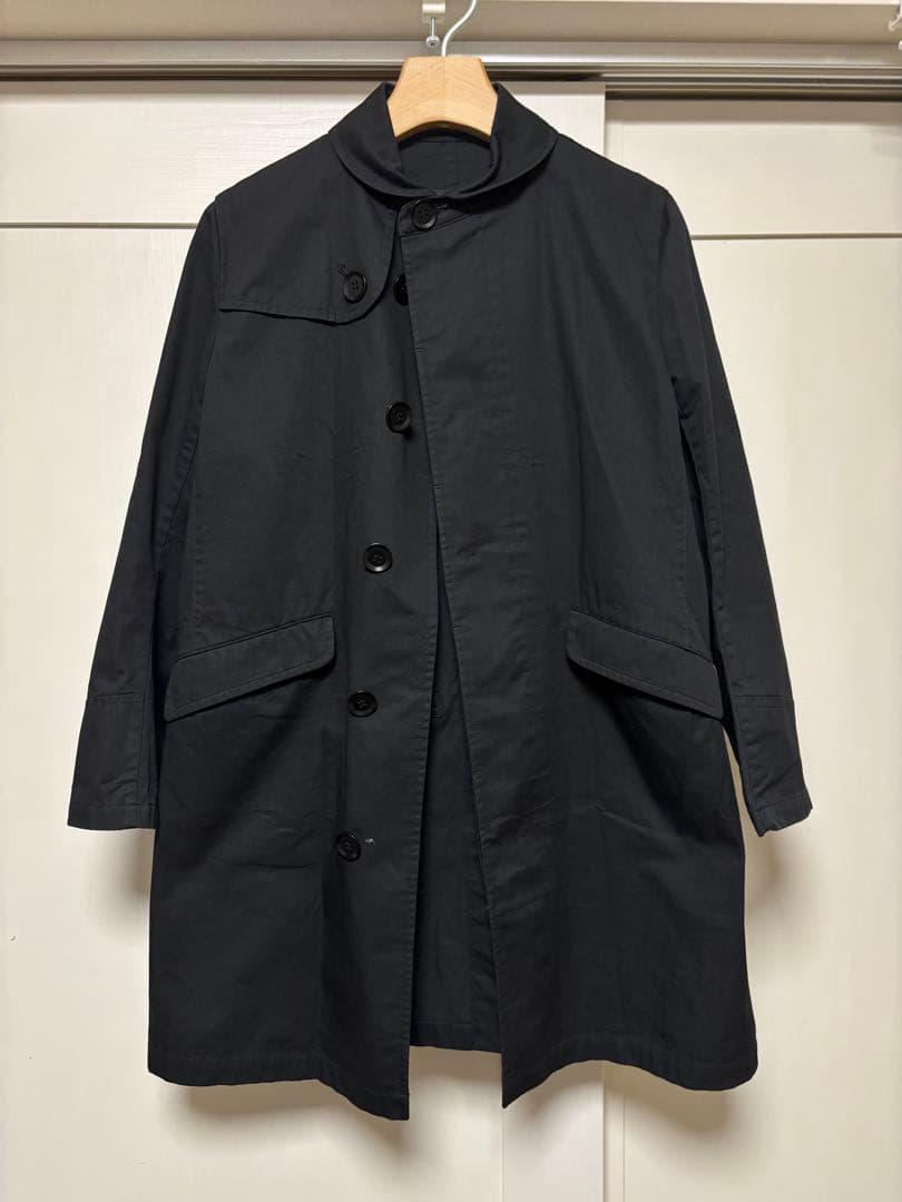 美品 Y's born products 丸襟 ステンカラーコート ブラック