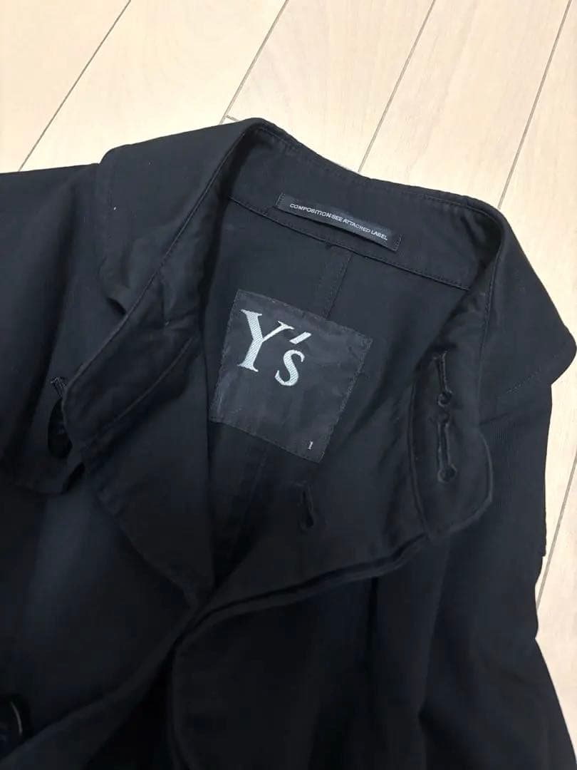 美品 Y's born products 丸襟 ステンカラーコート ブラック