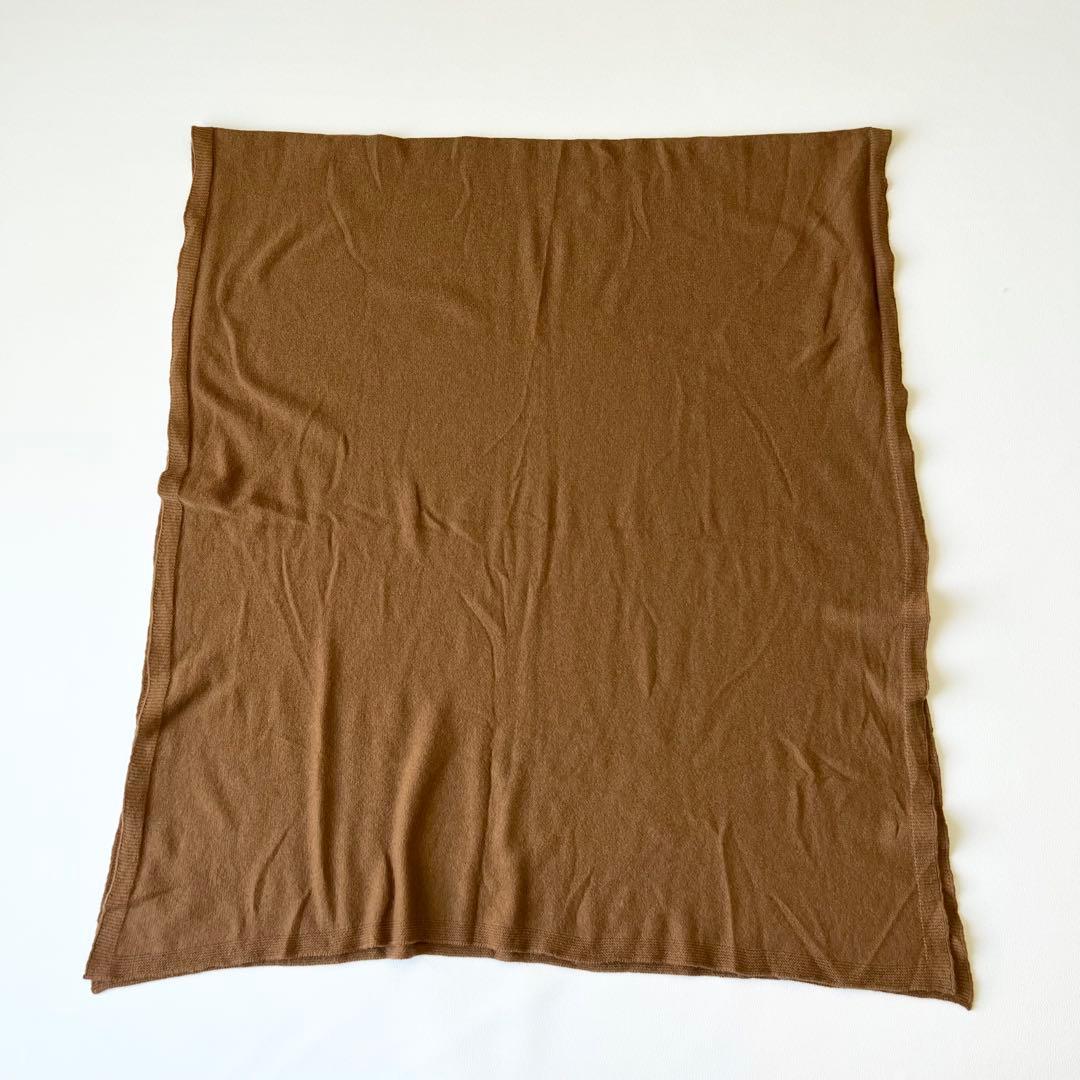 3205【美品】ジョンストンズ　大判ストール 薄手 カシミヤ100％ ブラウン