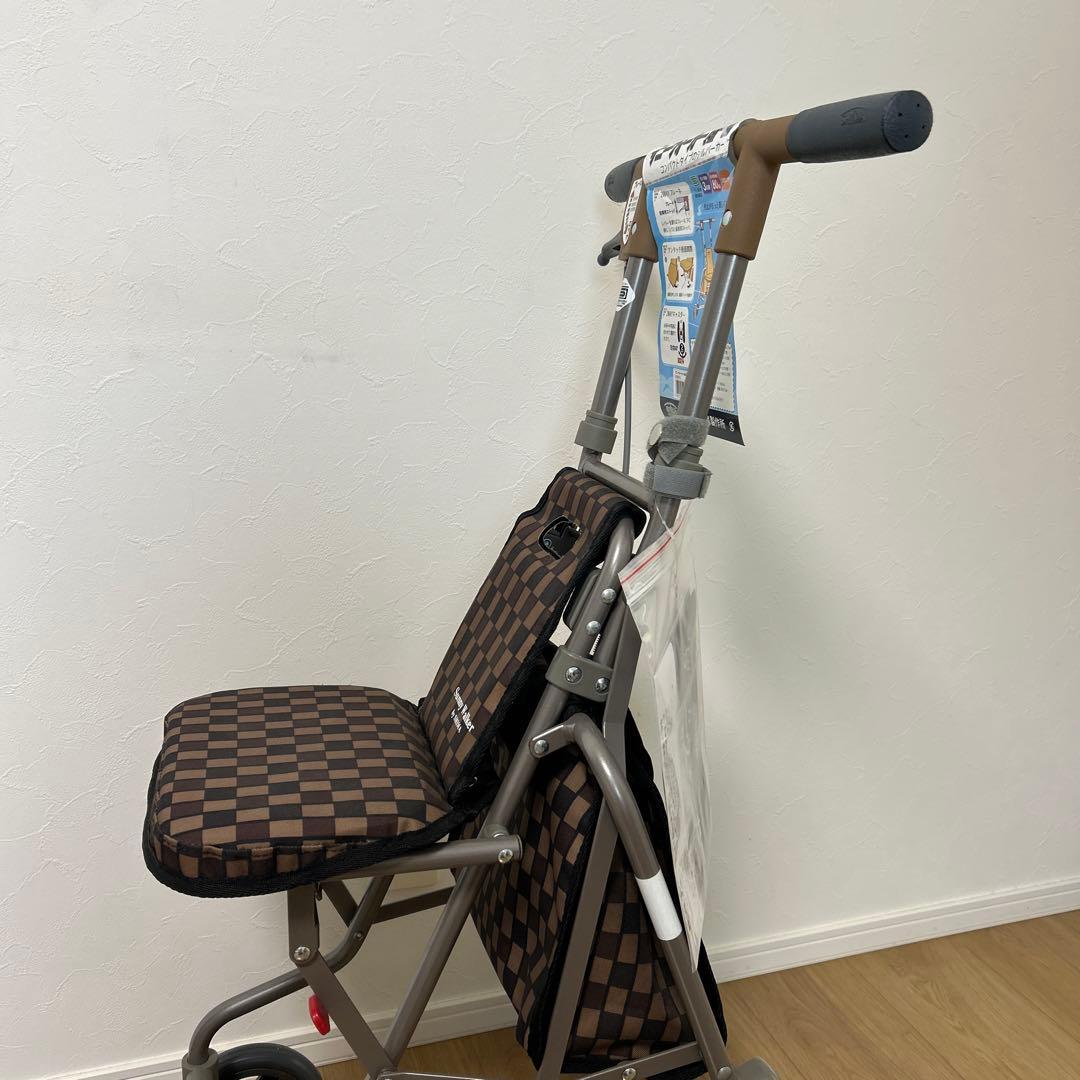 【新品・未使用】島製作所 サニーウォーカーAW- ブラウン　シルバーカー