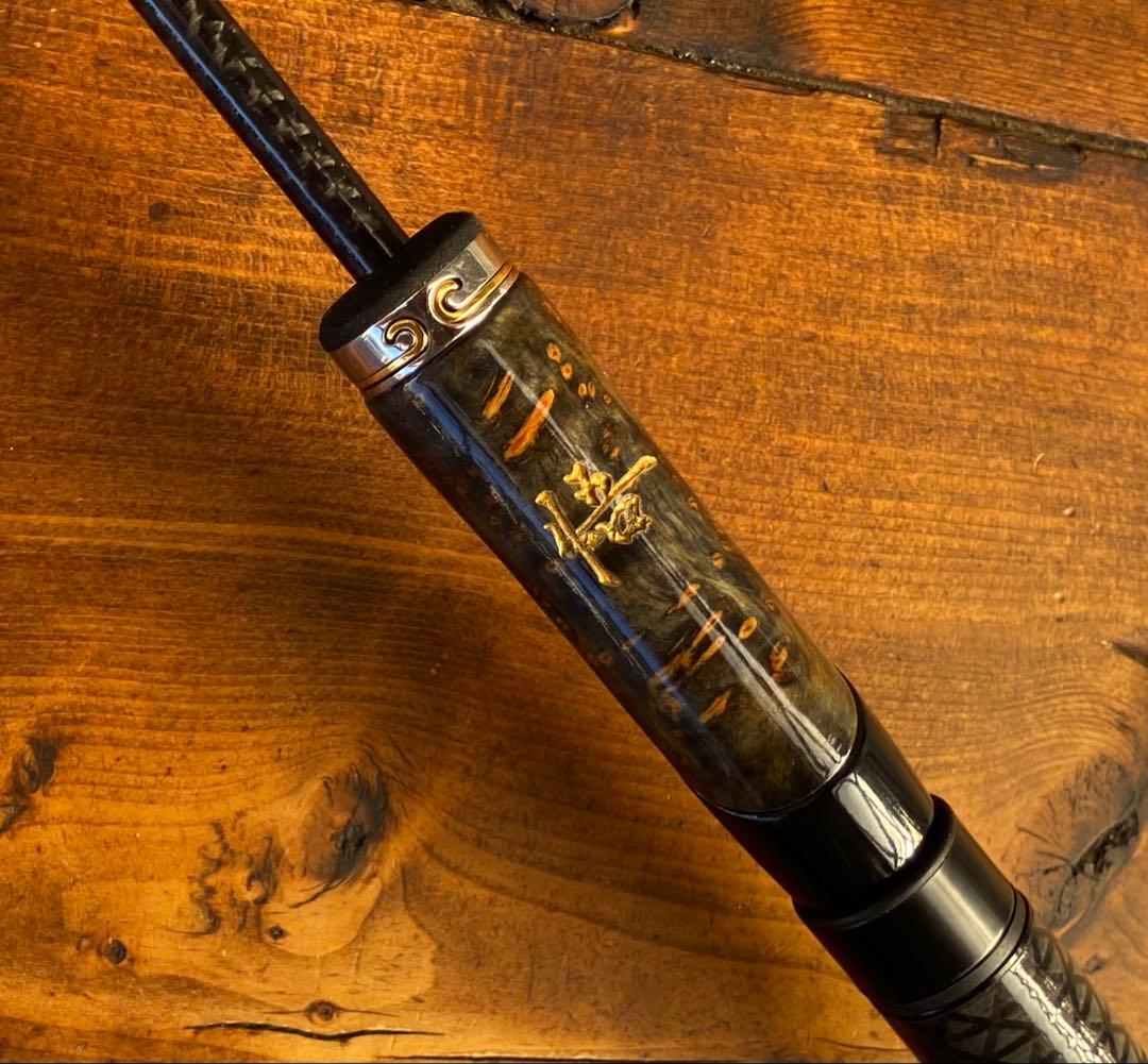 超軽量　カーボンロッド　スピニングロッド　S602L バスロッド　ウッドグリップ