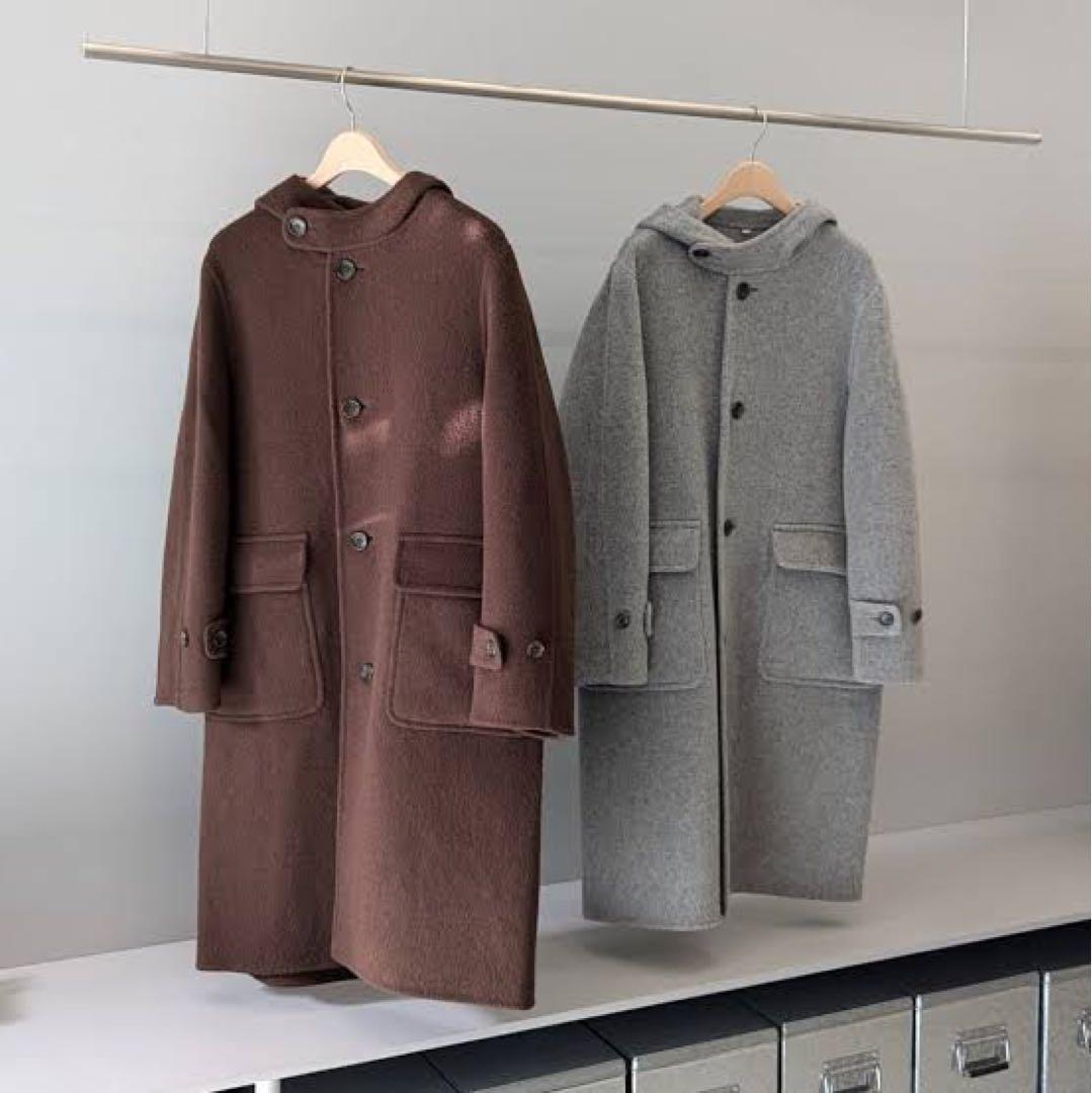 MUJI Labo＊紳士　カシミヤ混ダッフルコート　ブラウン　L