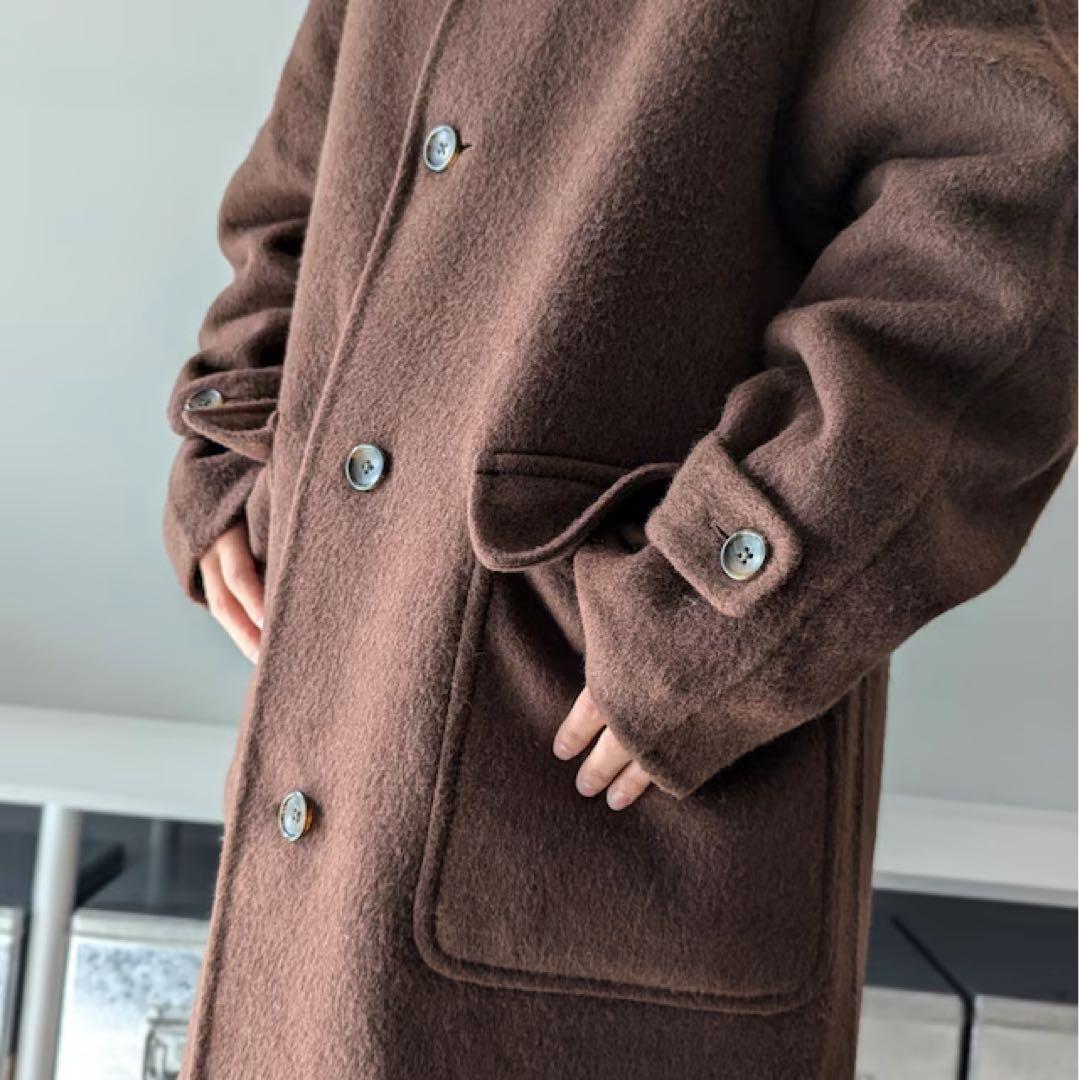 MUJI Labo＊紳士　カシミヤ混ダッフルコート　ブラウン　L