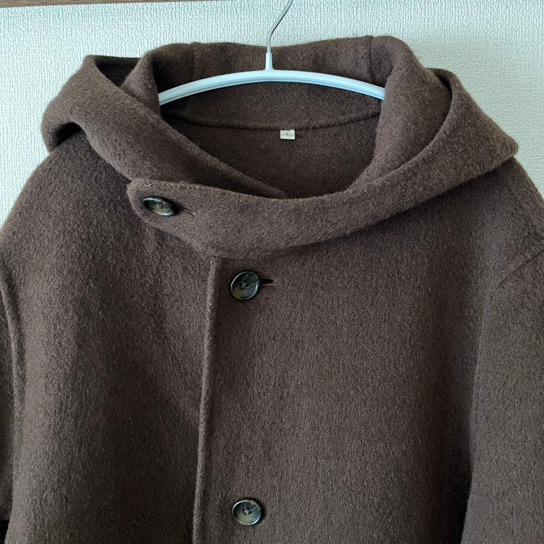 MUJI Labo＊紳士　カシミヤ混ダッフルコート　ブラウン　L