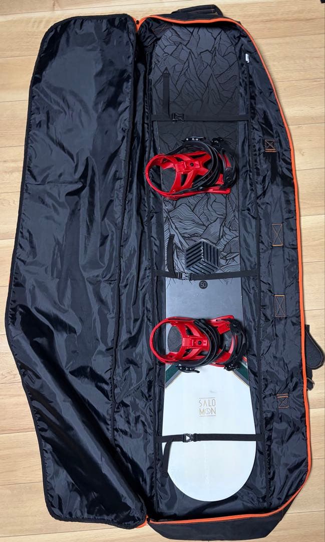 サロモン SIGHT 150cm、ビンディング、ケース付き　スノーボードセット