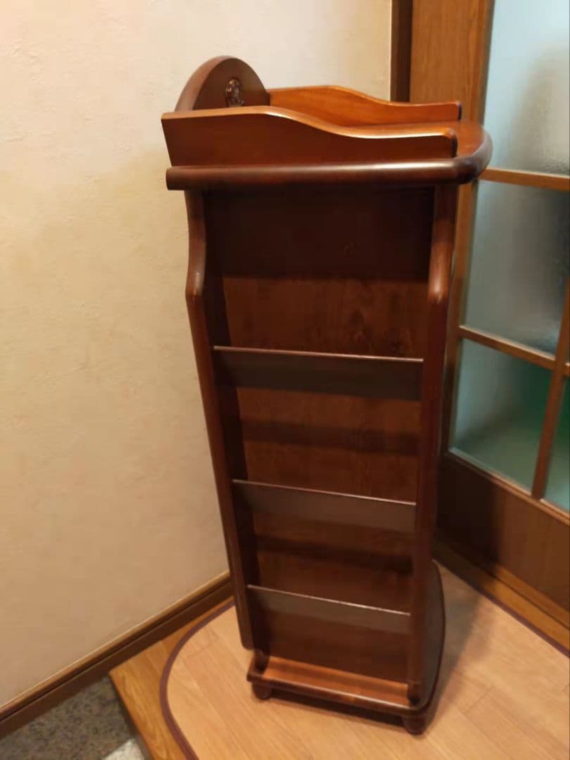 レトロ　天然木　靴棚　薔薇カントリー調